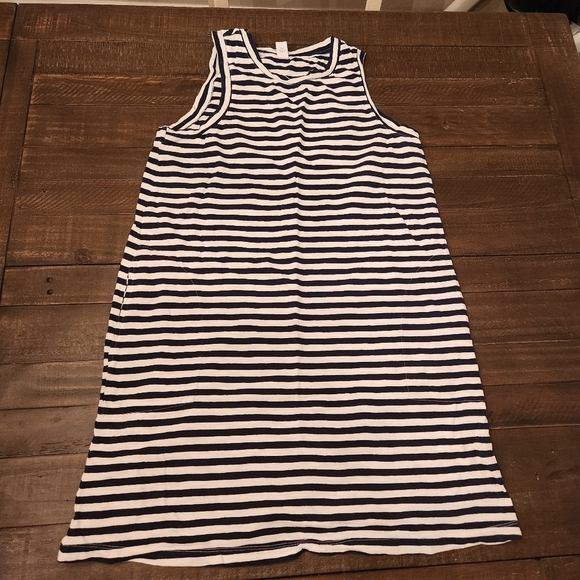 Old Navy Navy and White Striped Tshirt Dress - Picture 1 of 3
